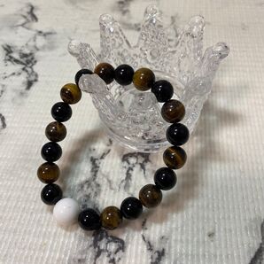 天然石 ブレス タイガーアイ ホワイトオニキス オニキス パワーストーン ブレスレット