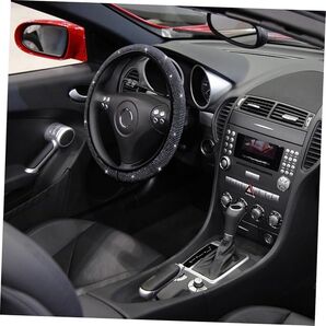 ハンドルカバー ラインストーン入り ブラック 布製品小型車用 ブラック