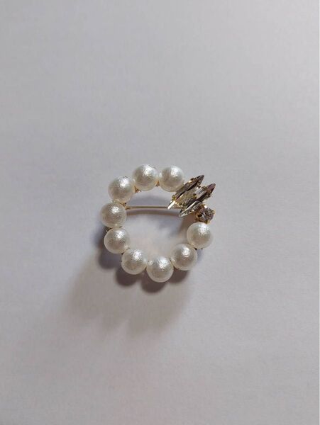 No.286 ハンドメイド サークルブローチ ビジュー
