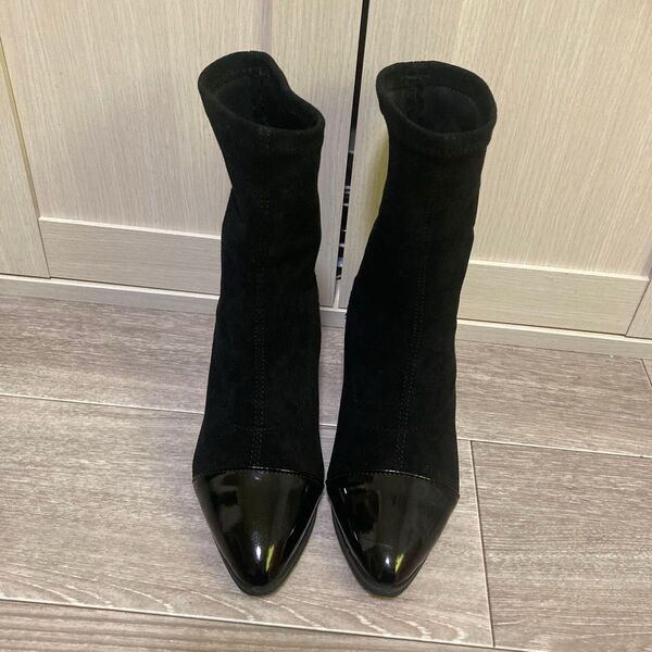 SHEIN ビジューソール ショートブーツ 黒