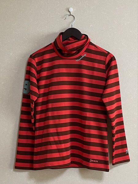 SRIXON スリクソン ゴルフウェア ボーダー柄 タートルネックシャツ 長袖Tシャツ