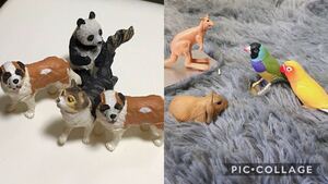 アニマルフィギュアセット 犬 猫 パンダ インコ うさぎ カンガルー