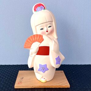 博多人形 河村蜻山作 扇 小町人形