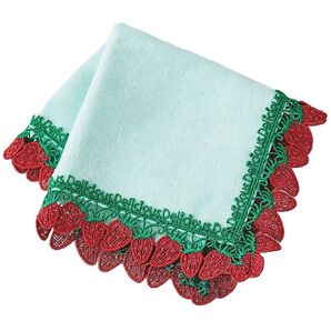 「新品未開封品」 近沢レース ミニタオルハンカチ いちご グリーン 婦人画報別注 CHIKAZAWA チカザワレース イチゴ