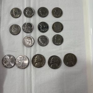 10セント硬貨11枚+5セント硬貨5枚【銀貨】