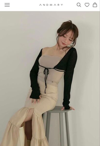 最終下げ!ラスト1点!ANDMARY Lona ribbon tops