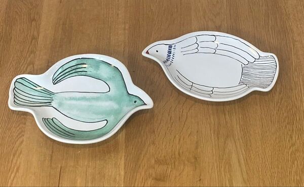 鳥の形の小皿 2枚セットNORU BIRD TRAY"WHITE" item# 2601Osaka Japan3