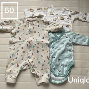 お値下げ UNIQLO 3枚 スウェットカバーオール ボディースーツ プーさん カバーオール ロンパース 綿100 肌着