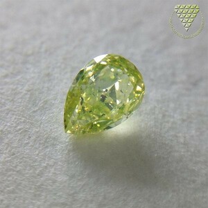 0.549 ct Fancy Intense Green Yellow Pear CGL ダイヤモンド ルース DIAMOND EXCHANGE FEDERATION