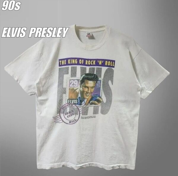 90s Elvis Presley ヴィンテージ アーティスト Tシャツ USA製 ホワイト サイズXL