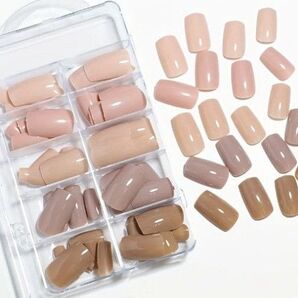 ネイルチップ ミディアムスクエア【5色120枚set】春ネイル 光沢加工 ご購入は質問より♪