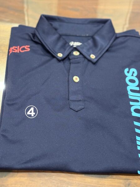 ④ asics SoundMind ポロシャツ ネイビーS