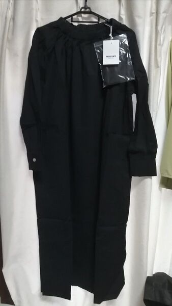 PERSON'S ブラック ロングワンピース S qvc パーソンズ 黒