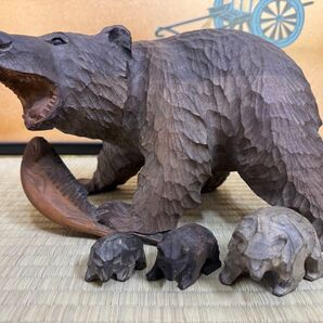 木彫り 熊 子連れ熊 家族