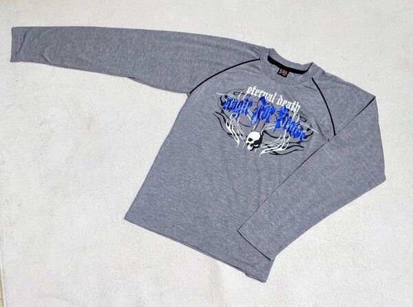 長袖 Tシャツ ロンT 160 グレー 綿100% ボーイズ ドルマンスリーブ 美品