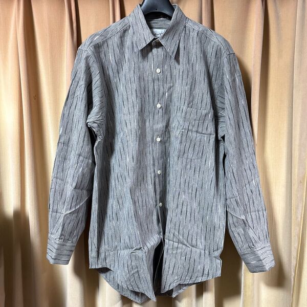 レディース メンズ ストライプ 長袖 シャツ Tシャツ ワイシャツ グレー M
