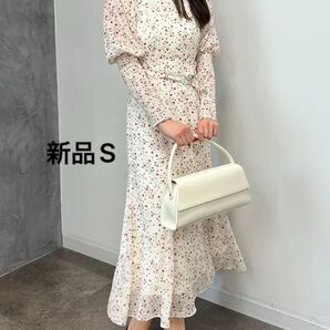 新品 エイミー eimyistoire Corrie flower カッティング ワンピース 小花柄 ホワイト 赤
