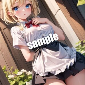 【高画質 M02】AIメイド美少女 イラスト A4サイズ ポスター【まとめ買い歓迎】