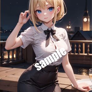 【高画質 M19】AIメイド美少女 イラスト A4サイズ ポスター【まとめ買い歓迎】