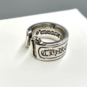 □クロムハーツ□ CHROME HEARTSラージスクロールラベルリング【美品】17号