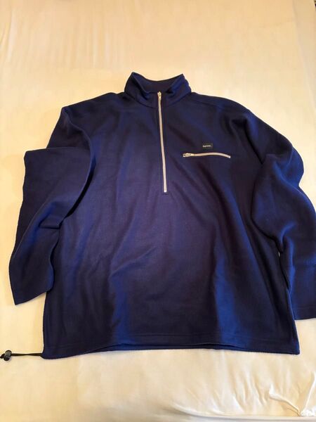 初期 Supreme ネイビー フリース L ジッパーポケット付き