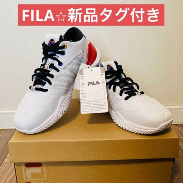 新品タグ付き FILA スパゲッティー バスケット シューズ 23.5