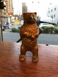【ヴィンテージ】 Bear piggy bank 貯金箱 ブラス 真鍮 カントリー 古道具 アンティーク ブロカント us 店舗什器 イギリス イングランド