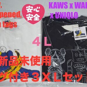 3XL☆新品☆UNIQLO×KAWS+WARHOL カウズ+ウォーホル 2枚セット②