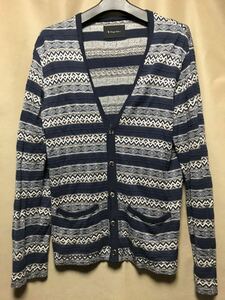  Lounge Lizard Jaguar do pattern cardigan size 2 gray × navy 