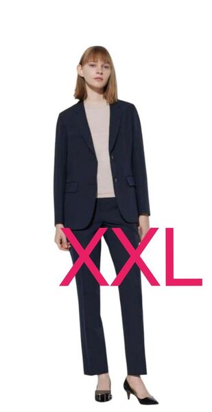 ユニクロ 感動ジャケット 感動スリムパンツ スーツセット XXL 大きい ネイビー セットアップ 大きいサイズ