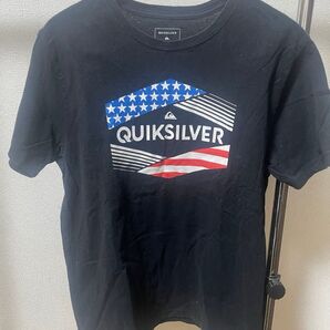 QUIKSILVER Tシャツ アメリカ国旗 ブラック
