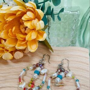 気持ちが上向く個性派ピアス No.26 ピアス シルバーフック ハンドメイド アクセサリー