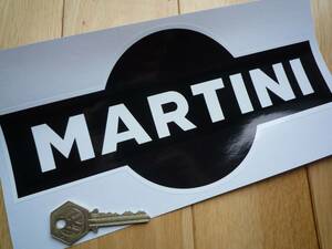 送料無料 Martini Black & White Sticker Decal マルティーニ ステッカー シール デカール バイク 2枚セット 250mm × 120mm