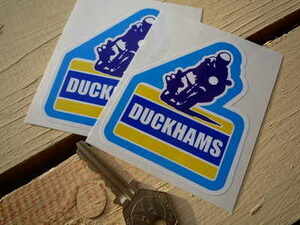 送料無料 Duckhams Motorbike Rider Sticker ダッカム ステッカー シール デカール 2枚セット 72mm x 88mm