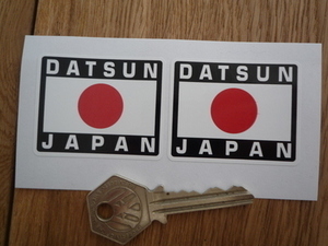 送料無料 Datsun Japan Sticker ダットサン ステッカー シール デカール 2枚セット 50mm x 40mm