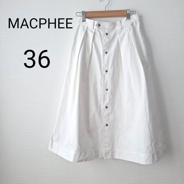 【MACPHEE】レディース スカート 36 Sサイズ ホワイト トゥモローランド