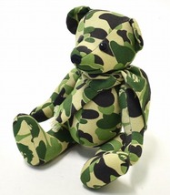 A BATHING APE ア ベイシング エイプ ABC CAMO GREEN TEDDY BEAR ABCサル迷彩柄テディベア GREEN CAMO 猿顔 カモフラージュ柄 ぬいぐるみ_画像2