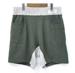 THE FRANKLIN TAILORED（フランクリンテーラード) 切り替えスウェットショーツ L GREEN×GREY ショートパンツ ハーフパンツ　短パン