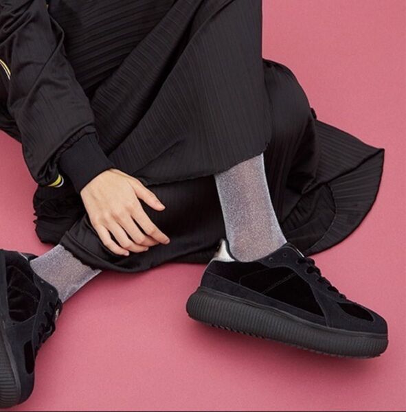 Onitsuka Tiger◆ローカットスニーカー/28.5cm/DELECITY/ベロア ブラック