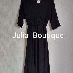 土曜限定タイムセール☆【Julia Boutique】 ジュリアブティック ワンピース ロング 七分袖 黒