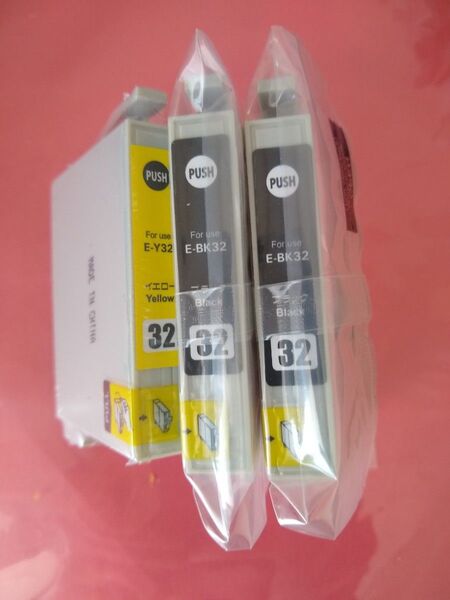 エプソン互換インク3本(ICBK32 黒2本ICY32 黄1本)まとめ売り エプソン インクカートリッジ 互換インク