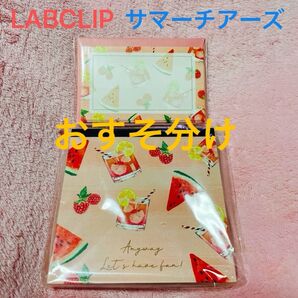 ラボクリップ サマーチアーズ いちご スイカ メモ & ミニカード 封筒セット おすそ分け 夏柄 ピンク