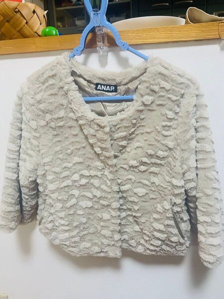 フェイクファーショート丈ボレロジャケット