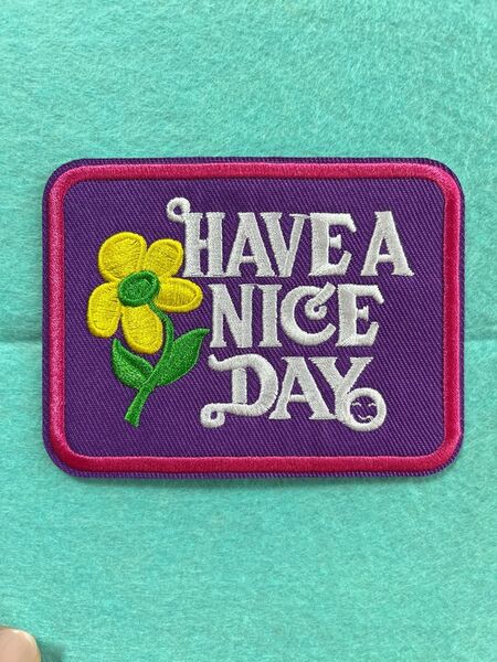HAVE A NICE DAY 刺繍 ワッペン ワッペン NICE パッチ アイロンワッペン