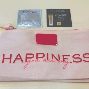 LANCOME HAPPINESSポーチ 新品 ノベルティ 試供品2点おまけ