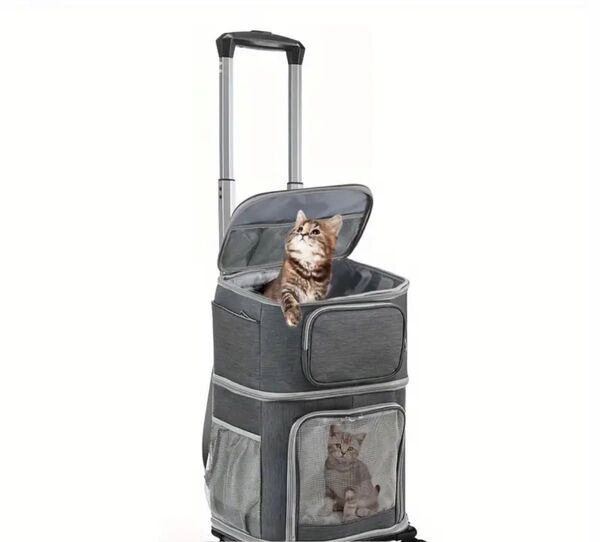 お値下げ!!多頭移動可能!!ペットカート ペットリュック 犬 猫2WAY 仕切り ポーチ2つ付き 美品