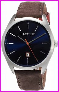 【ラコステ Lacoste 】 クオーツ シルバーケース ブルー文字盤 スエード 2010910 　腕時計