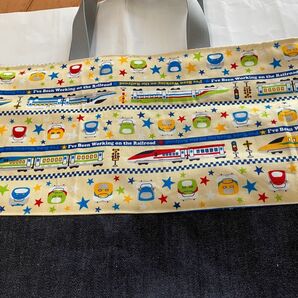 デニム×電車柄 トートバッグ ハンドメイド