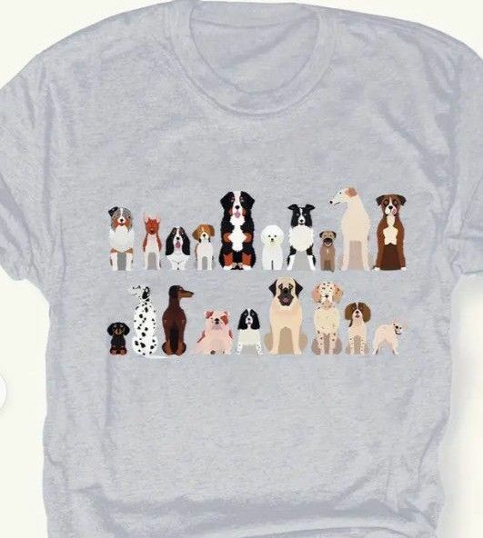犬柄Tシャツ