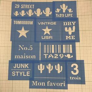 G34 ステンシルシート 多肉 サボテン